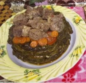 " وصفة شهية"  لورق العنب باللحم البتلو