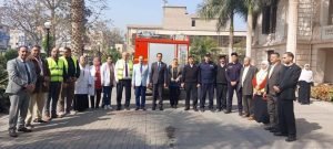 "الجيزاوي" يشهد نموذج محاكاة خطة إخلاء مبني إدارة الجامعة