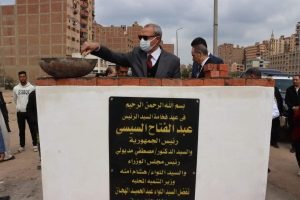 الهجان يضع حجر أساس إنشاء مجمع خدمي بميت نما شبرا الخيمة